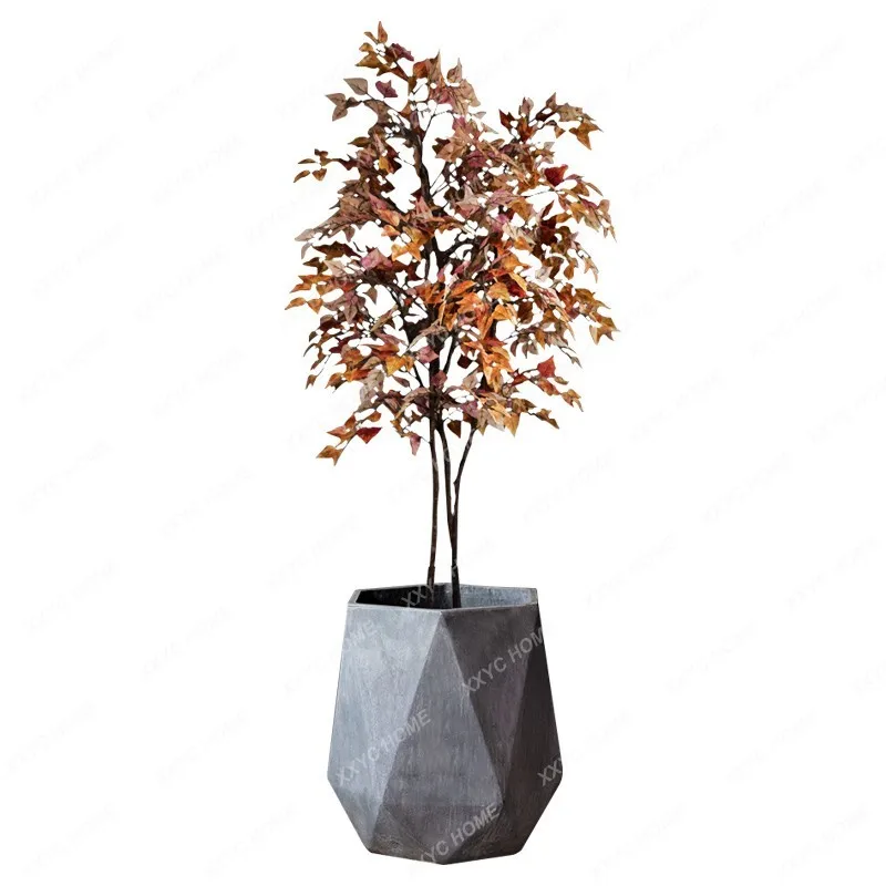 

Artificial Green Plant Fake Trees Indoor Home Ornament Embellishing Colorful Silver Birch Plant Pot