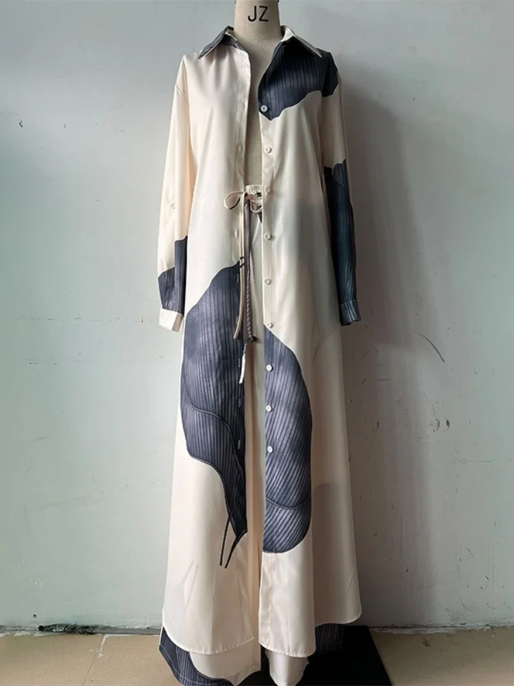 Wmstar Two Piece Set Women Wholesale Elegant Sexy Printed Mid Length Top Wide Leg Pants Spring 2025 for Foreign Trade Sets