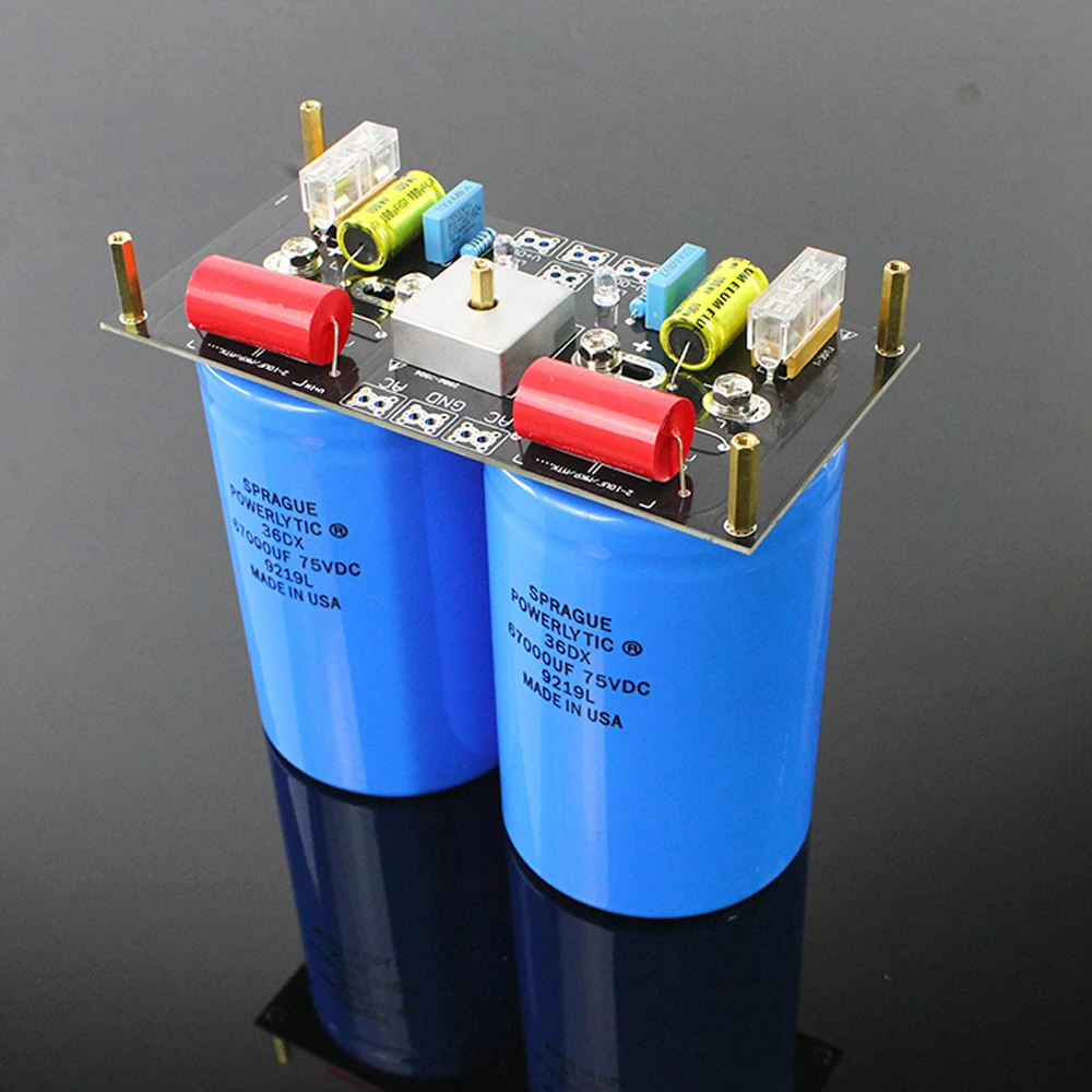 Sprague 75v 67000uf X2 Rectifier Filter Capacitor Board Amplifier Power