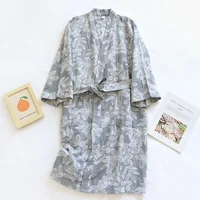 2026 Japanese Kimono Women's New 100% Cotton Loose Bathrobe Lace up Kimono Bathrobe Sweat Steaming Gown Pajama Ladies Sleepwear - Image 3