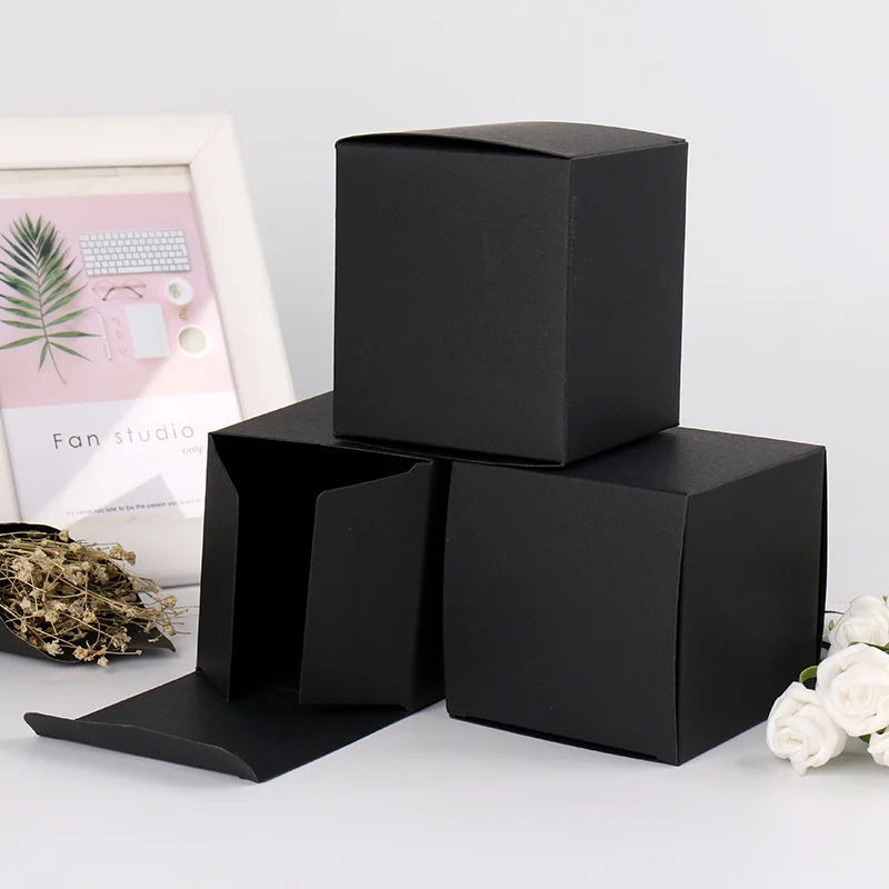 Black Cardboard Box - 7x7x7  Custom Black Cardboard Boxes