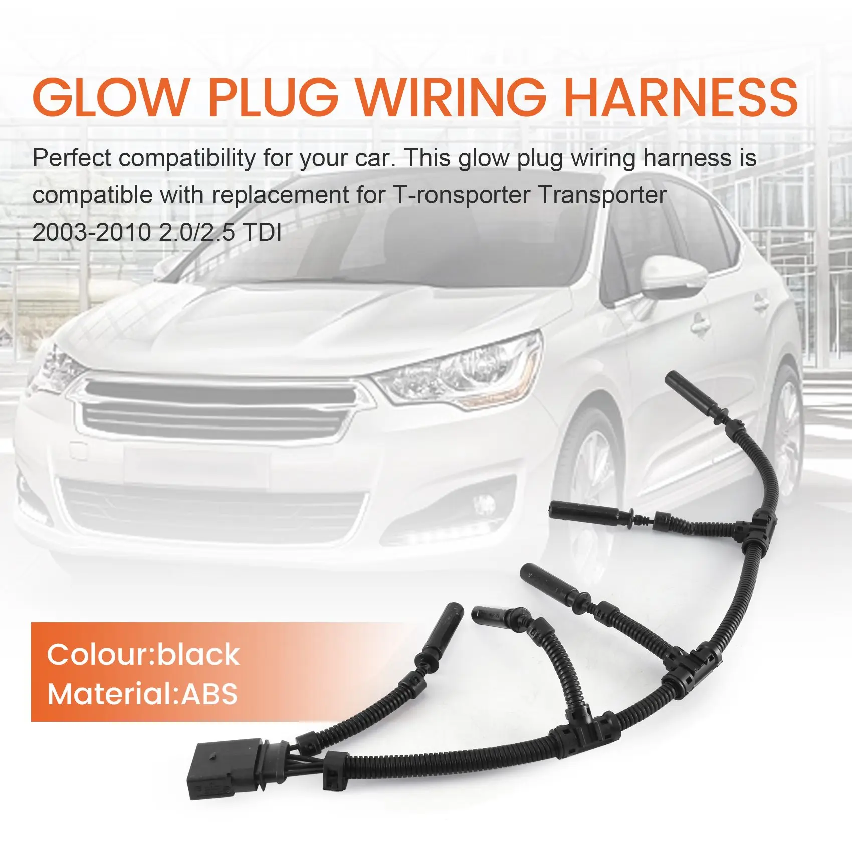 Car Glow Plug Bridge Wiring Harness for - Transporter 2.5 TDI 2003-2010 070971277B 4