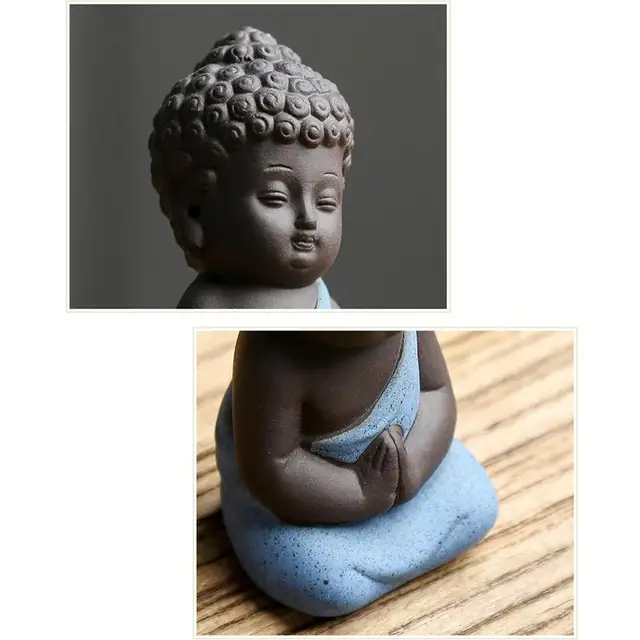 Buda statue buddha figurine monk purple sand tea budas decorativos figuras  bouddha india statues for decoration sculpture - AliExpress