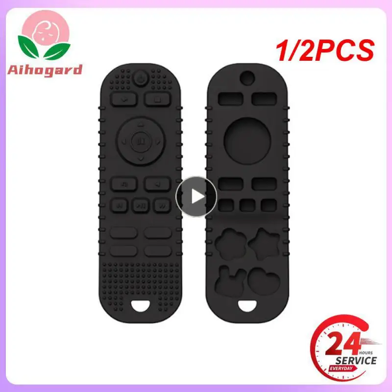 

1/2PCS Baby Teether TV Remote Control Shape Silicone Teether for Rodent Gum Pain Teething Toy Kids Sensory Educational Toy