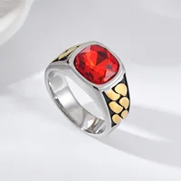 A3508 Men's/Women Trend High Quality 316LStainless Steel Multiple Colors Gemstone Style Onyx Golden Rings Jewelry