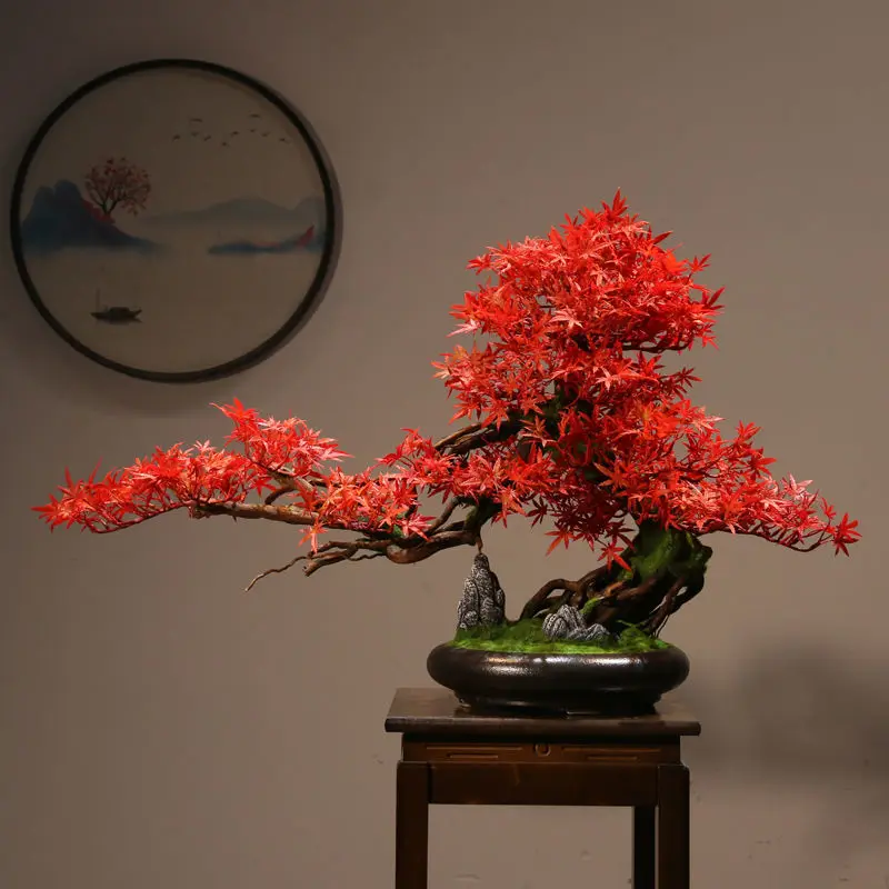 Pianta verde artificiale decorazione bonsai albero finto podocarpa pino  soggiorno club paesaggio decorazione d'interni artigianato - AliExpress