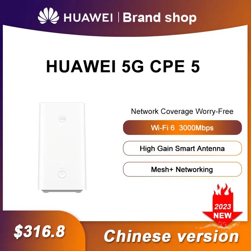 

Pre-sale 2023 New Huawei Brovi 5G CPE 5 H155-381 Unlocked Sim Card Wireless Router Modem 3.6Gbps 5G NSA/SA Wi-Fi 6 Mesh+ Router