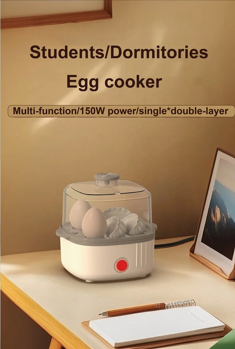 Description Picture 2 of item150W Multifunctional Egg Cooker Low Power Dormitory Breakfast Machine Home 5 pcs Egg Cooker Automatic Power Off Electric Steamer