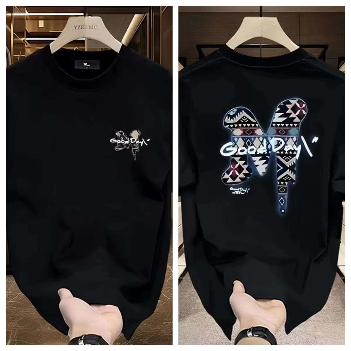 تي شيرت قطني يتطابق مع كل شيء للرجال، تي شيرت مطبو...