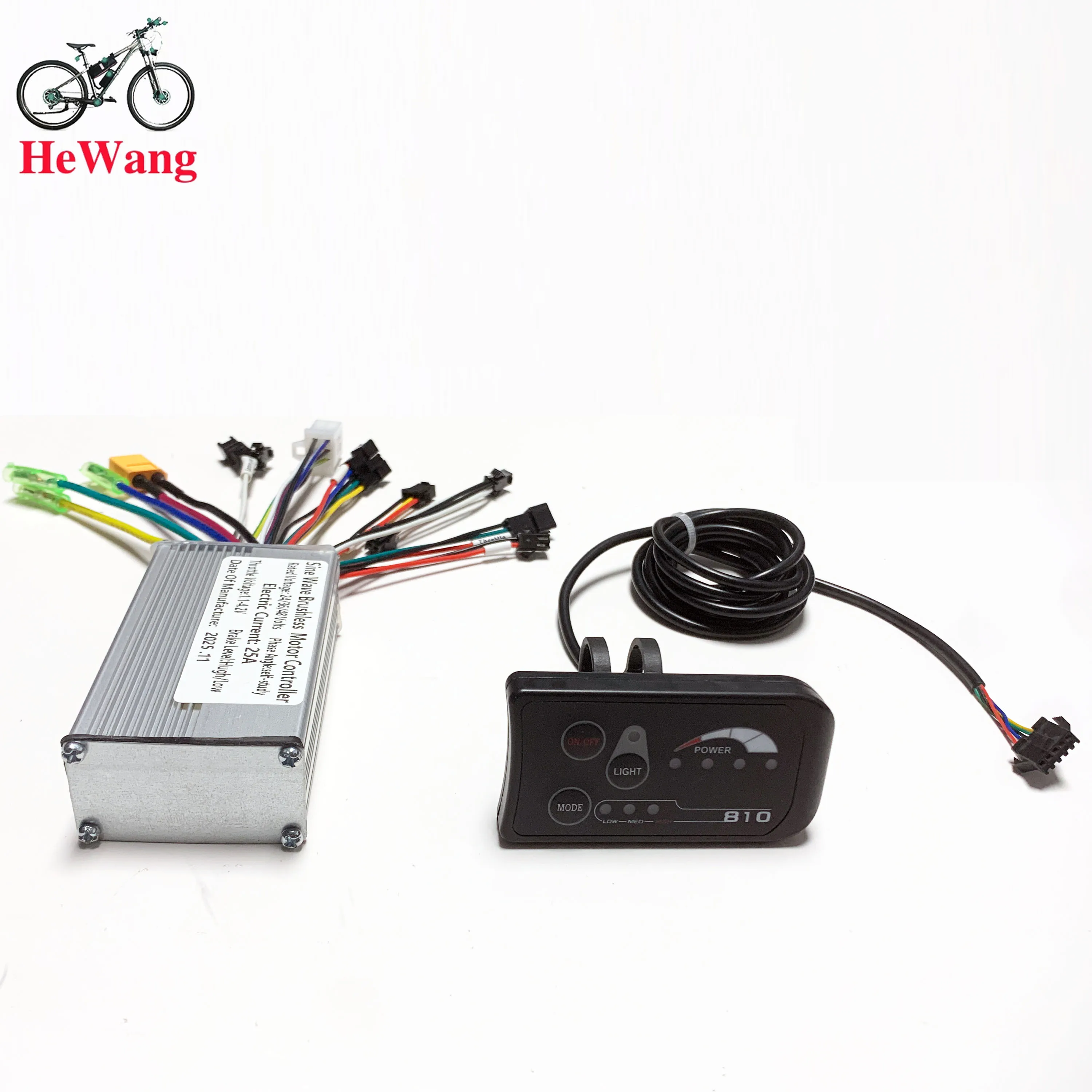350W 500W E-Bike sine wave Controller 25A/30A with S810 LED Display SET 750W 100