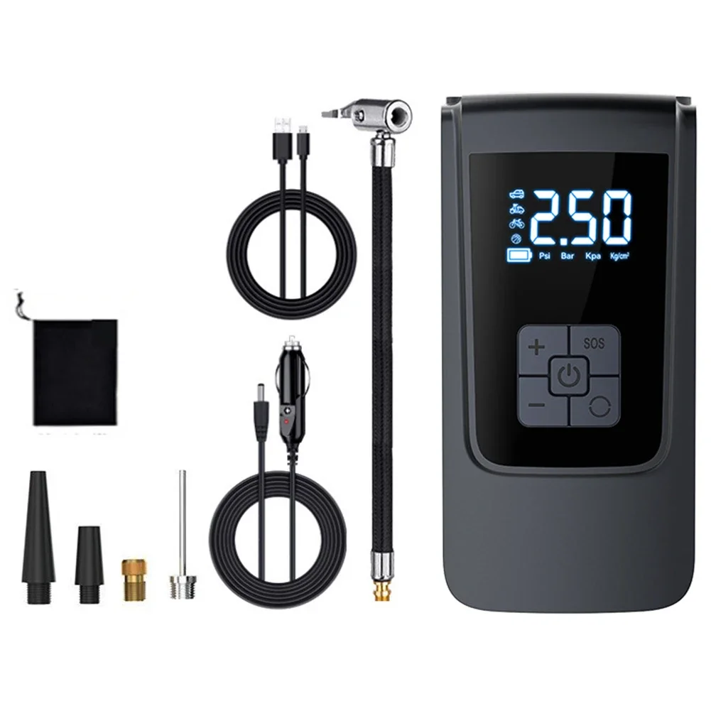 Wireless Air Compressor 7.4/12V Car Tire Inflator LED Light Portable Tyre Inflator 6000mAh Electric Inflator Pump for Motorcycle