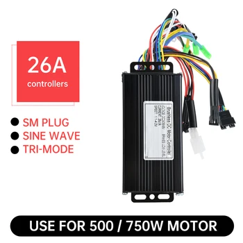 Controller motore brushless DC 24V/36/48V 26A 500/750W Controller brushless a tre modalità per accessori per biciclette elettriche