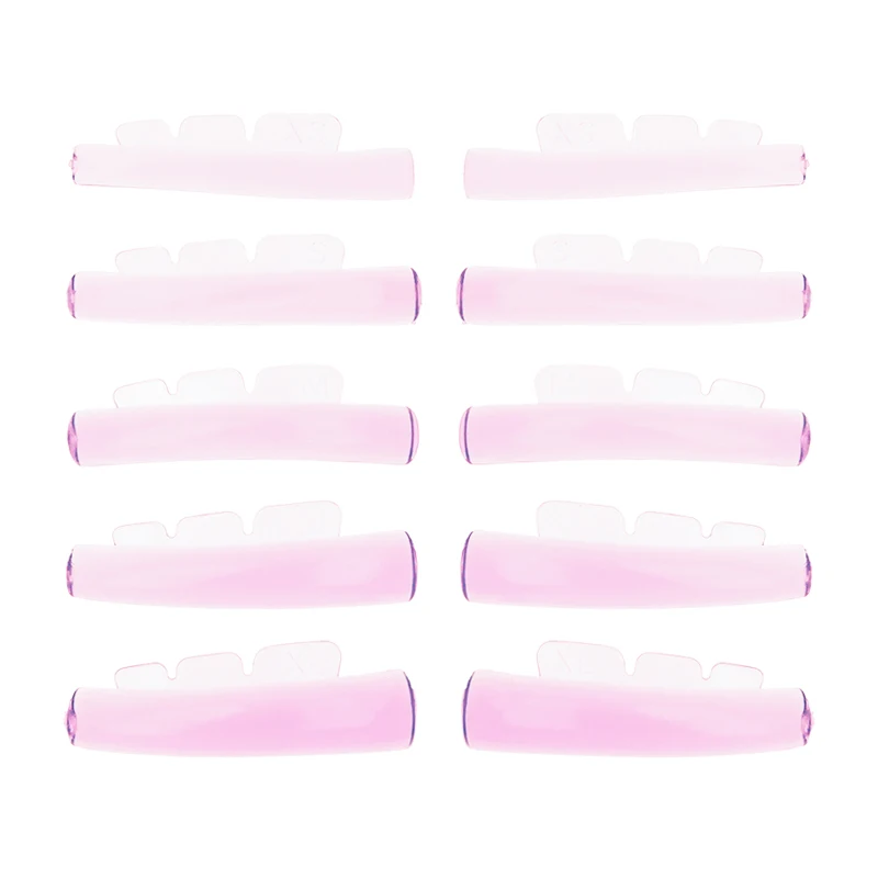 New 5 Pairs Pink Silicone Eyelash Extension Pads Shell Crown Shape Self-Adhesive Lash Lift Perm Pads for Eyelash Grafting