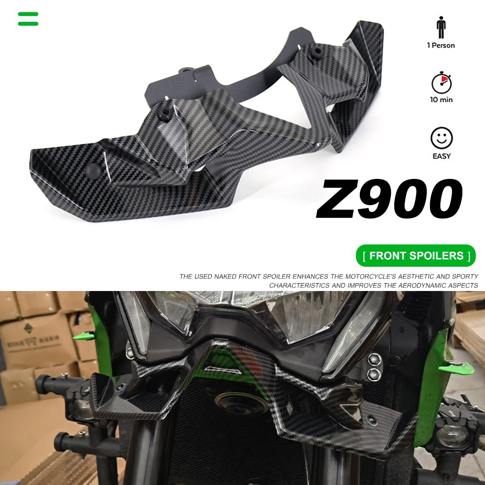 Carbon fiber Motorcycle Z 900 Naked Front Spoiler Winglet Aerodynamic Wing Kit Spoiler New For Kawasaki Z900 2020 2021 2022 2023