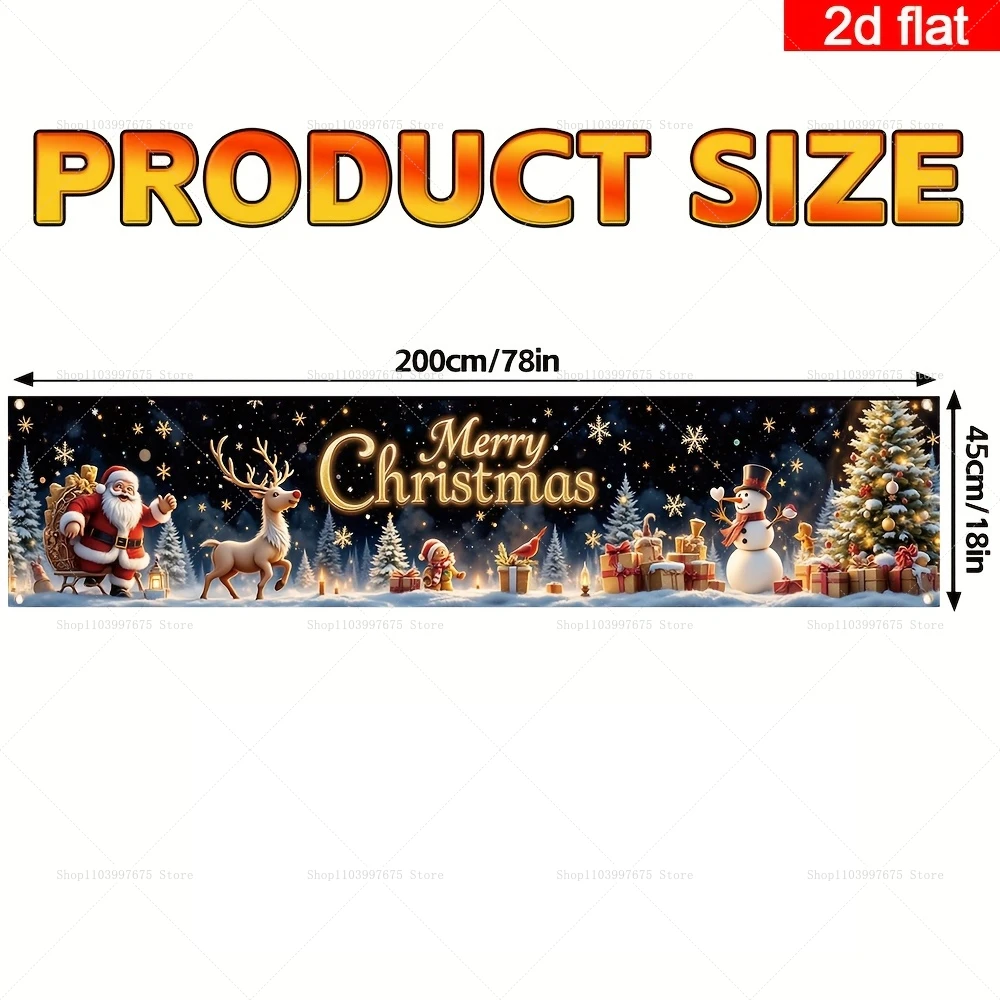 Frohe Weihnachten Santa Claus Schneemann Banner Weihnachten Party Dekorationen Hof Garten Dekor Kulissen Photo Booth Requisiten Party Liefert – Detail 5