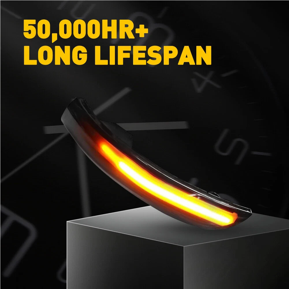 2PCS LED Mirror Turn Signal Light Dustproof Side Mirror Indicator Lamp 12V Flowing Water Blinker Flashing Light Car Accessories