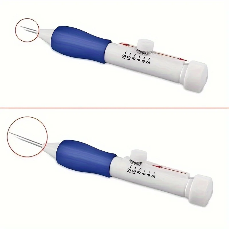 Adjustable Magic Embroidery Pen Set 1PC 3 Needles Threader Scissors Ergonomic Fabric Craft Design For DIY Sewing