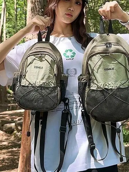미니 클라이밍 백팩 경량 크로스바디 하이킹 가방 아웃도어 스포츠 가방 유니섹스 나일론 소재 아크 숄더 스트랩 디자인