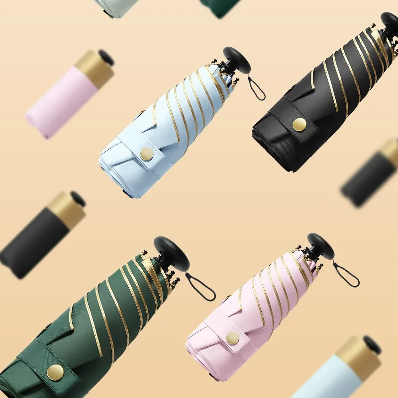 

Thumb Mini Pencil Umbrella Titanium Sunscreen Umbrella for Women with UV Protection and Zero Transmittance Portable