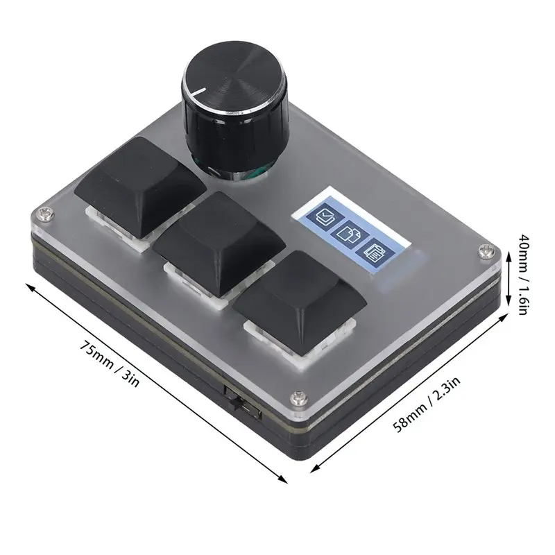 TA-Keyboard With Knob 0.96" Color LCD Screen Programmable Gaming Controller 3 Keys Gaming Small Keyboard - 5