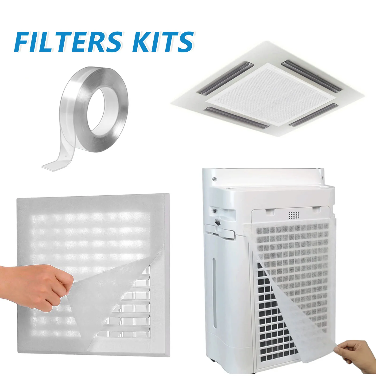 Complete Air Vent Filters Kit for Heating Intake Registers & Grilles Filter Air Conditioning Parts Easy Installation 200x100cm