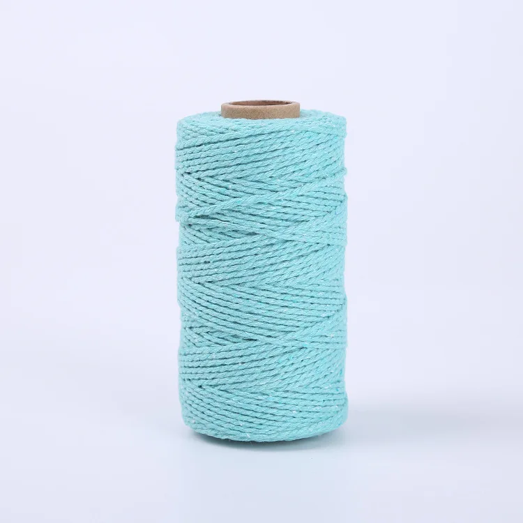 100M/Roll 2mm Cotton Rope Colorful Twine Macrame Cord Rope String Thread DIY Crafts Braided Twisted Cotton Home Textile Decor 