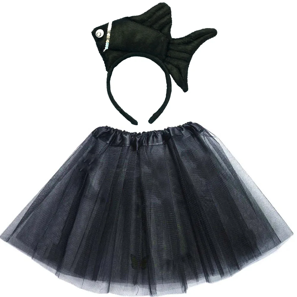 Cartoon Kids Children Animal Fish Crab Headband Tutu Skirt Tie Tail Party Gift Birthday Halloween Costume Cosplay animal cosplay costume