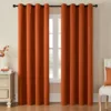 1Pcs Burgundy Linen Fabric 100% Blackout Curtains Solid Color Grommet Top Insulate Window Curtains for Home Living Room 3