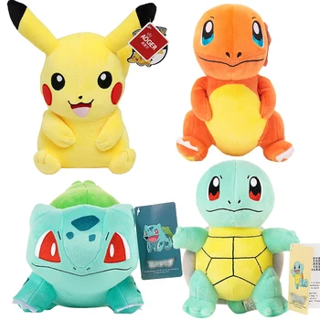 Pokemon Plush with Tag Charmander Squirtle Bulbasaur Eevee Pikachu Plush Doll Cartoon Anime Kids Birthday Gift 1