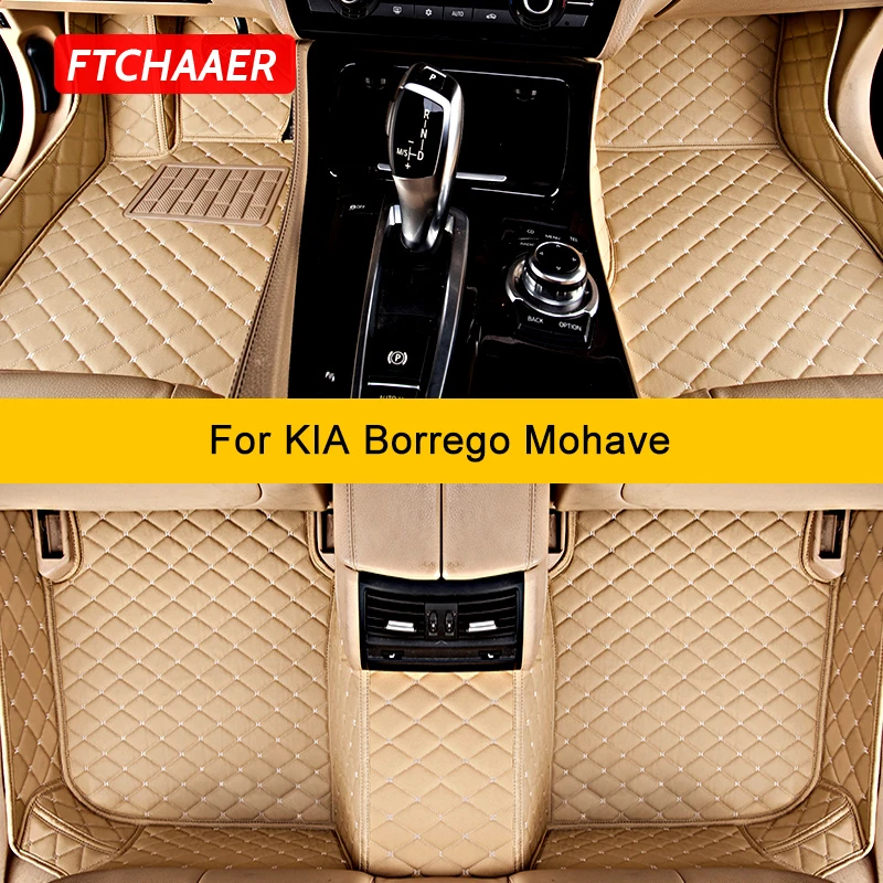 

FTCHAAER Custom Car Floor Mats For KIA Borrego Mohave Auto Carpets Foot Coche Accessorie