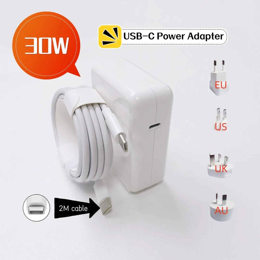 Usb-c Power Magsaf* Adaptador Laptop Notebook Carregador Rápido para Apple Macbook 12 Air 13 m1 m2 A1882 A1534 A2337 A2681 30w pd