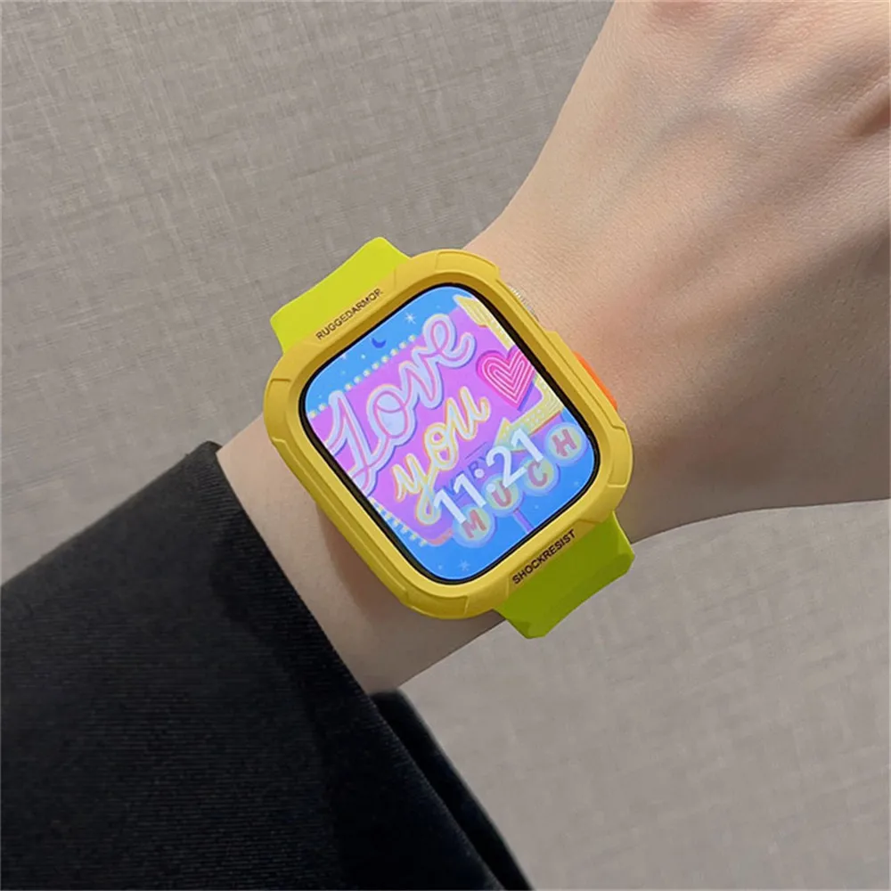 Premium Silicone Strap with TPU Protective Case