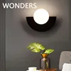 LED Wall Lamp Nordic Wrought Iron Bedroom Bedside Wall Light Simple Colorful Glass Ball бра Indoor Livingroom Sconce Home Decors 1