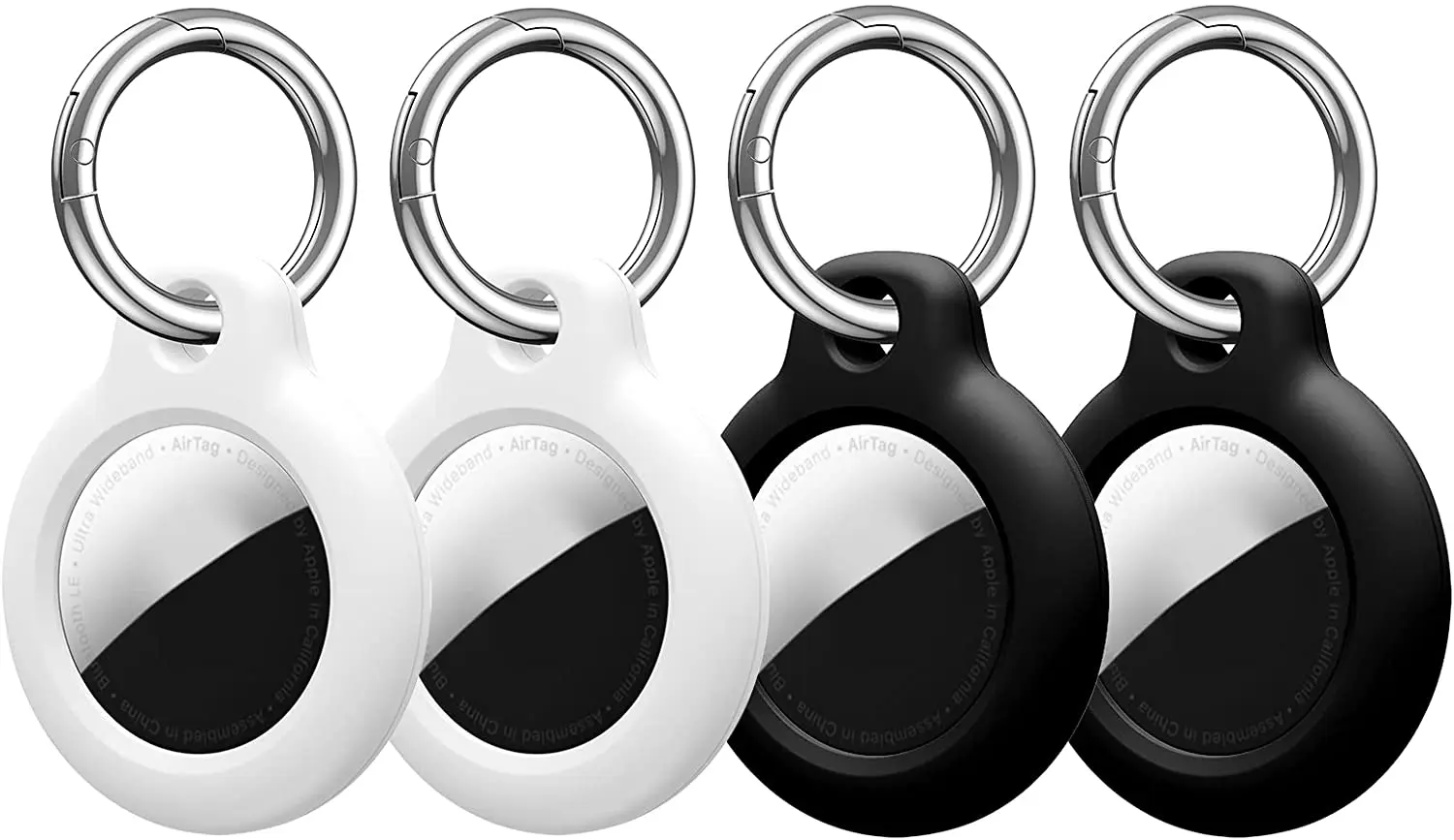 LVTUBAN Airtag Keychain for Apple Airtag Holder,Secure Air Tag Lock Holder  for Dog Collar,Airtag Case with Key Ring 4 Pack