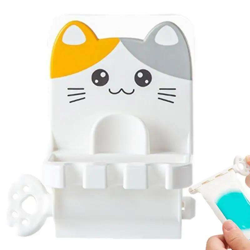 

Toothpaste Squeezer Rollers Punch Free Wall Mounted Manual Cute Cat Toothpaste Squeezers 14*11*8cm Wall Mount Manual Toothpaste