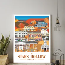 Classic Poster Gilmore Girls Inspired Abstract Print STARS HOLLOW Wall Art Picture Canvas Painting for Living Room Home Decor
