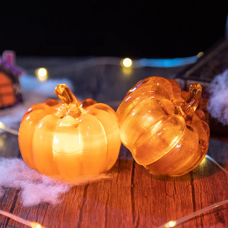 1/2/6/10PCS LED Glowing Pumpkin Halloween Decorations Lantern Costume Props Desktop Ornament for Party Home