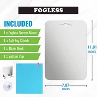Big Size Acrylic Anti Fog Mirror Bathroom Tools Shower Shaving Washroom Accessories Fogless Fog Free Travel Mirror Unbreakable 2