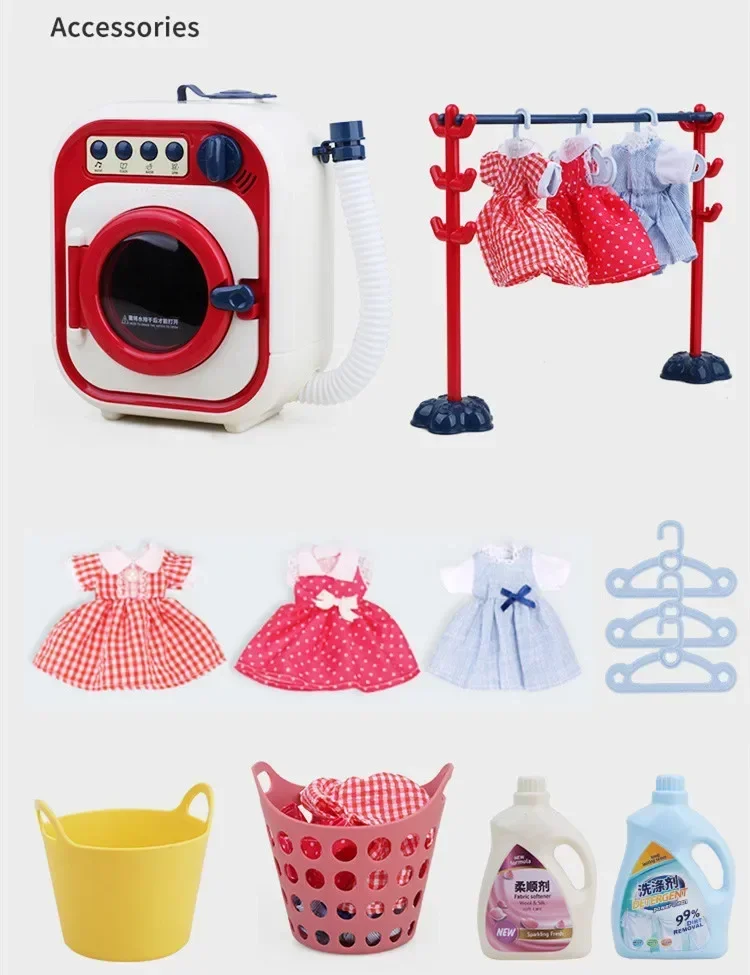LED lights and music Simulate electric Roller washing machine toy rotatable add water Play house Interactive Toy baby best gift 4