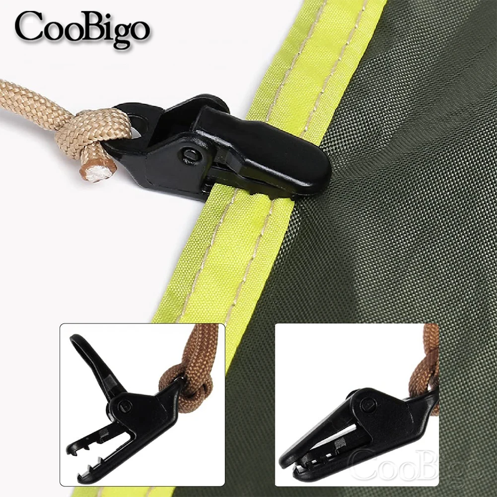 Tent Hike Tarp Clip Anchor Outdoor Caravan Clamp Jaw Grip Camp Gripper Trap Tighten Snap Awning Canopy Tool Canvas Kit 10pcs