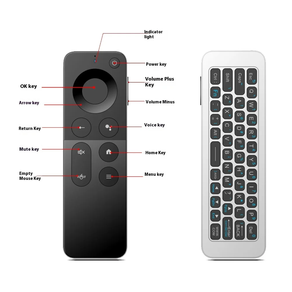 Télécommande air mouse vocale 4-en-1 sans fil pour android tv pc_voghion.com