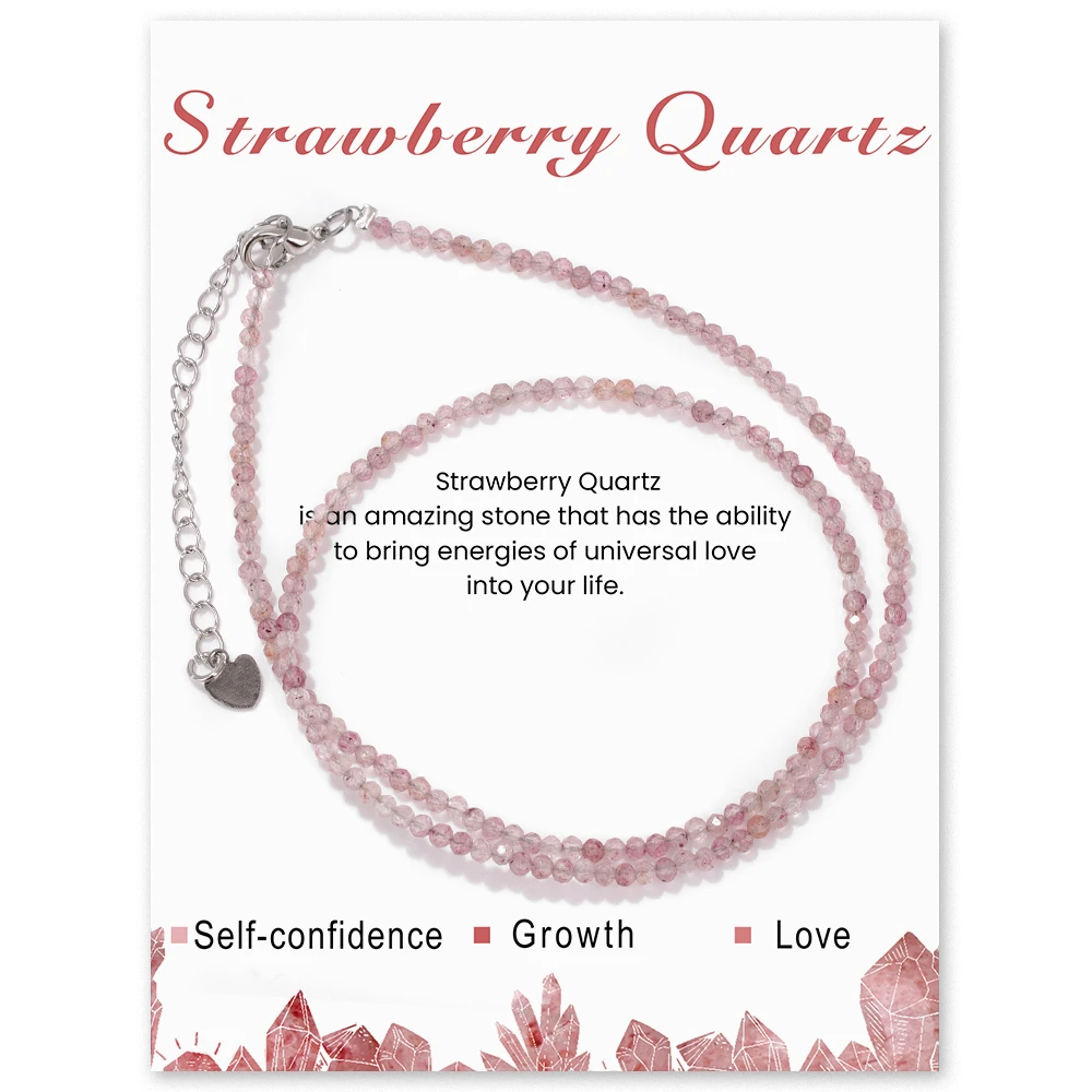Natürliche Edelstein Granat Halskette 2mm Amethysten Quarz Obsidian Stein Rocailles Einfache Halsband Kette Für Frauen Männer Böhmen Schmuck – Detail 5
