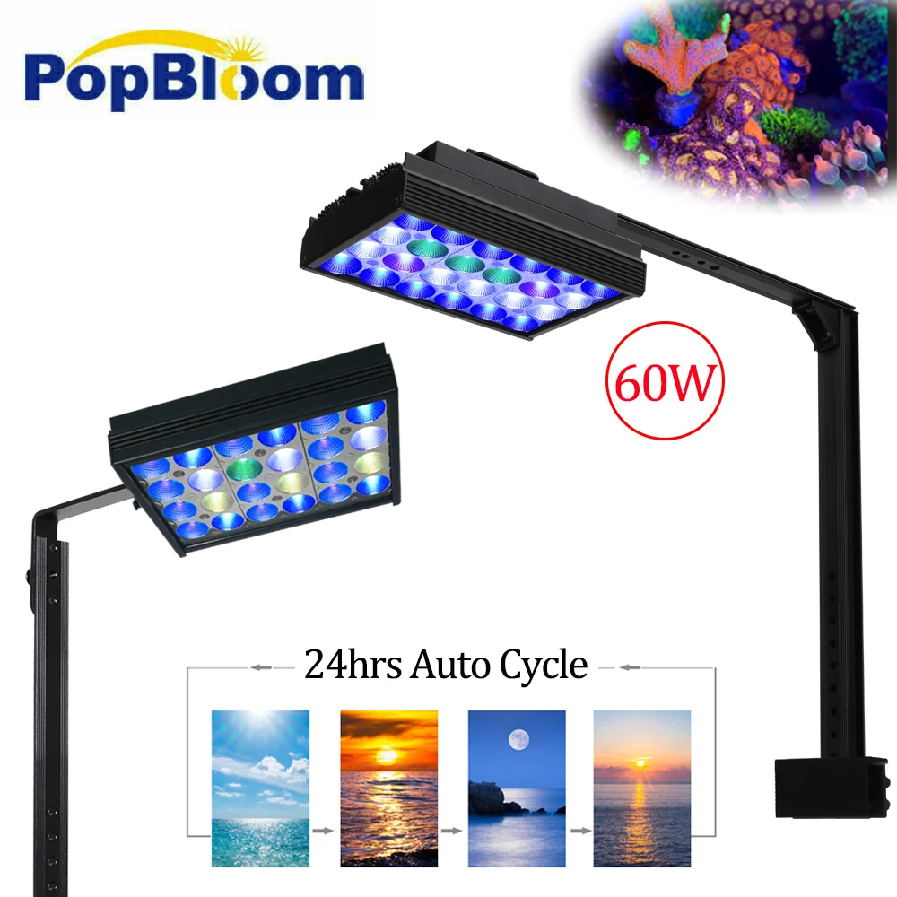 Popbloom Aquarium Led Verlichting Lamp Voor Aquarium Zoutwater Led