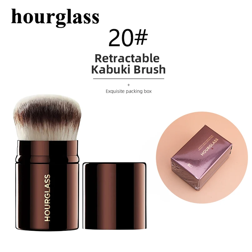 

Hourglass Retractable Kabuki Brush Travel Foundation Brush Kabuki Face Foundation Liquid Cream Powder Buffing Makeup Tool