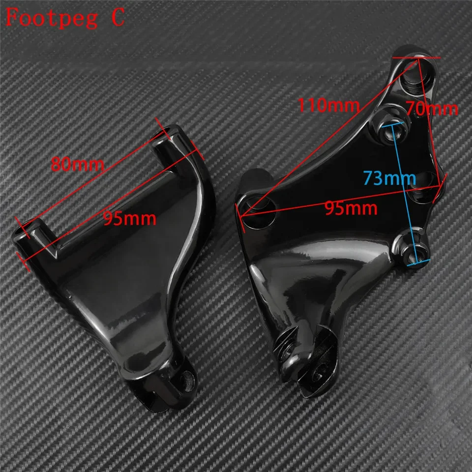 Pedane Moto Harley Davidson Sportster - In Alluminio CNC Nero Per XL 1200 883 Custom