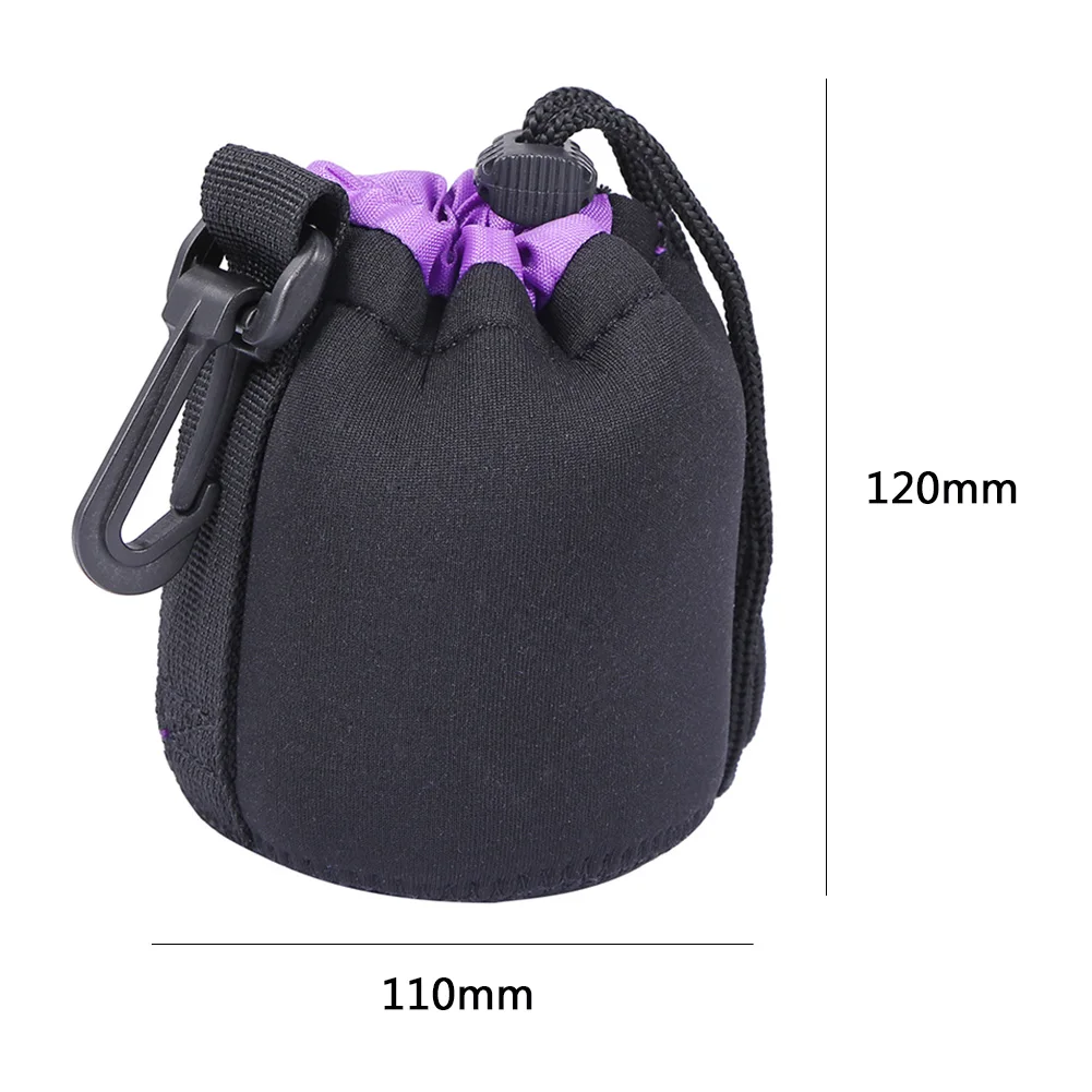 Waterproof Soft Neoprene Camera Lens Pouch Bag Drawstring Protector Case Padded Camera Lens Bag Case For Sony Canon 