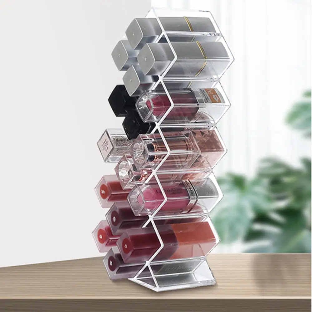 16 Grid Makeup Display Lipstick Astand Case Tower Cosmetic Organizer