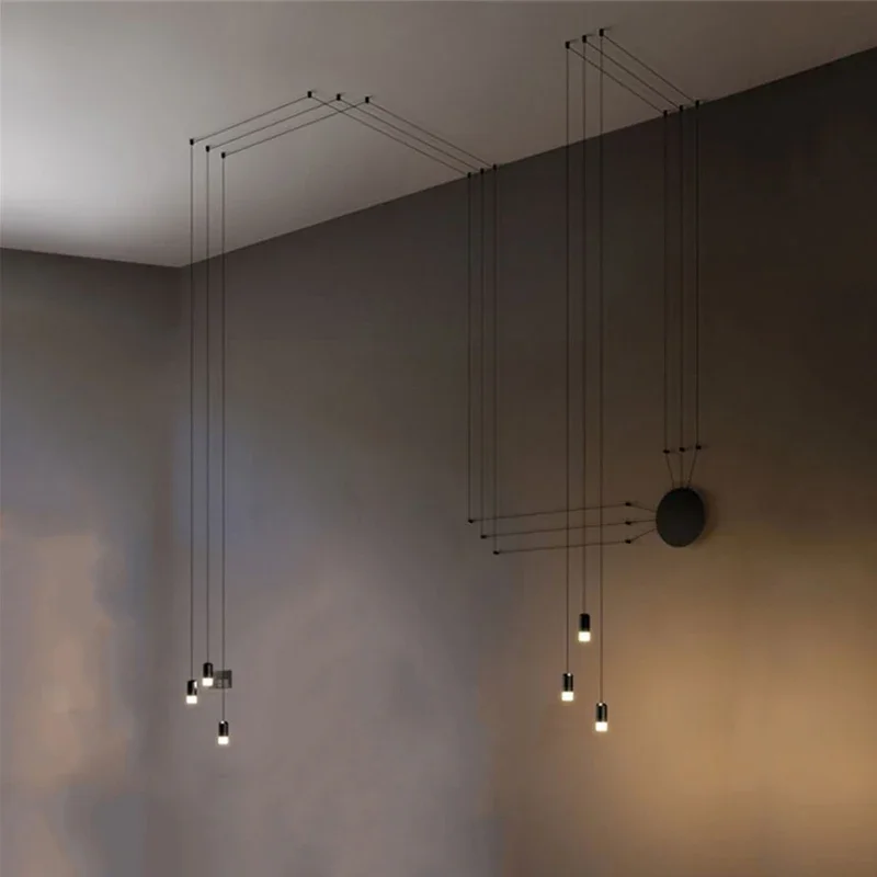 Industrial design LED Wall Lamp Long Line Black vintage LOFT DIY coffee shop kitchen modern living dining room bar hanging light