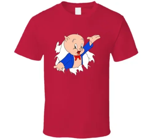 Maglietta Porky Pig Maniche Lunghe O Corte