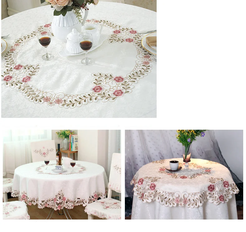 Tovaglia rotonda tovaglia rotonda per uso domestico in stile europeo pastorale fresca Lazy Susan tuta hotel tovaglia pad 809 polvere_voghion.com